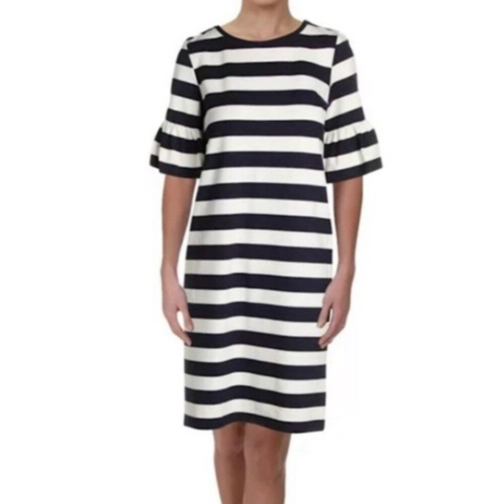 Ralph Lauren Women's Striped Shirt Dress Black & White Tulip Dress Size SMALL